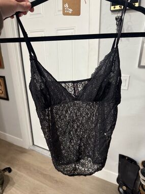 Victoria's Secret Black lace tank vintage Y2K NWOT sexy little things 2006